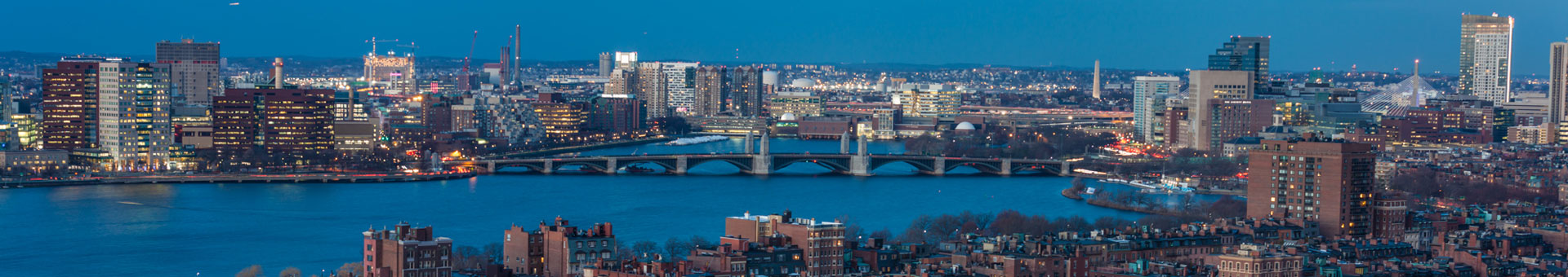 night time view of Boston