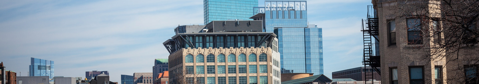 SCS Financial office building among Boston skyline