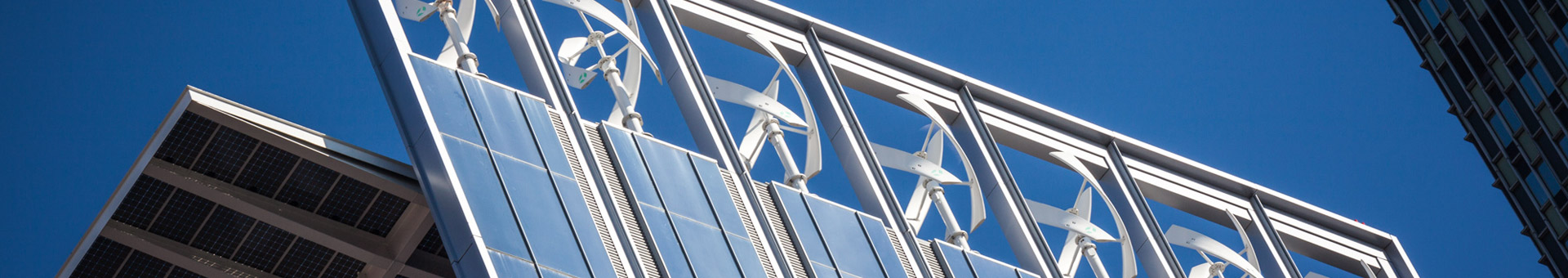 close-up of wind turbines on top of 888 Boylston Street Boston