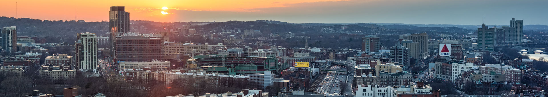 Boston at sunset