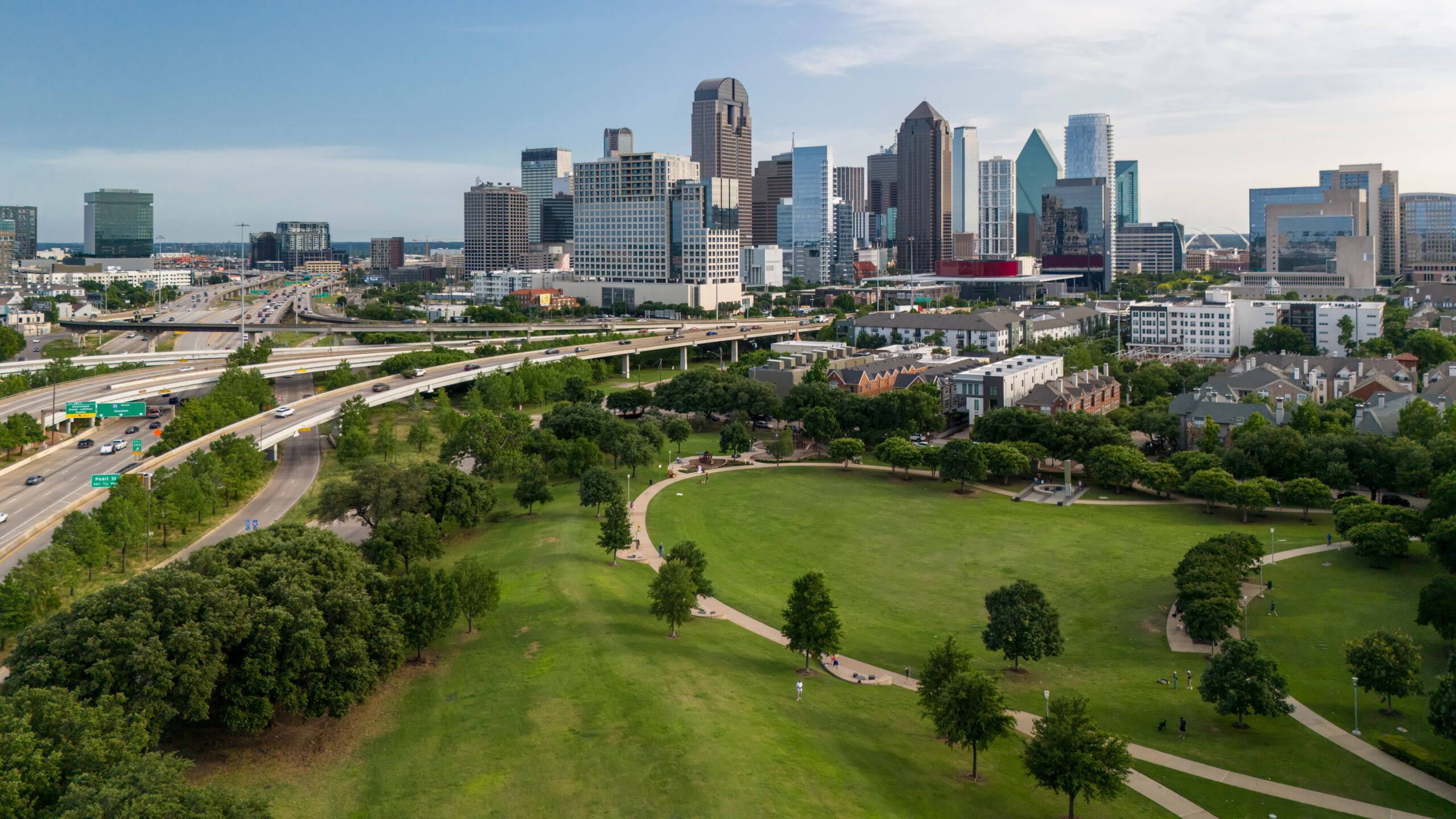 Landscape View of a Park and City Background