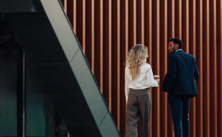 Professionals Walking and Talking