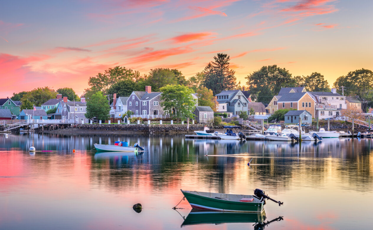 Boats on a Lake at Dusk